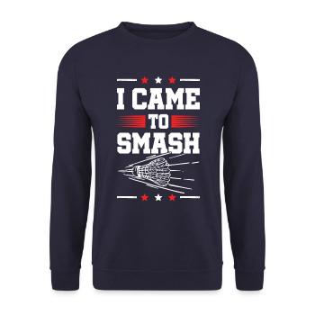 badminton smash - Unisex Pullover - Navy - Vorne - Alina (178cm) & Michal (187cm)