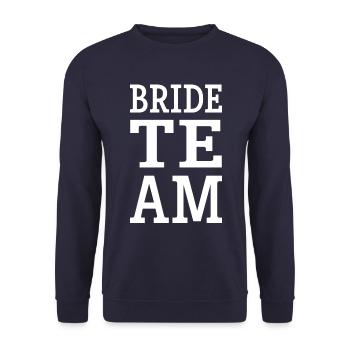 Bride Team - Unisex Pullover - Navy - Vorne - Alina (178cm) & Michal (187cm)