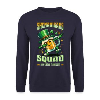 Shenanigans Squad - St. Patrick's Day Gift - Unisex Sweatshirt - navy - Front - Alina (178cm) & Michal (187cm)