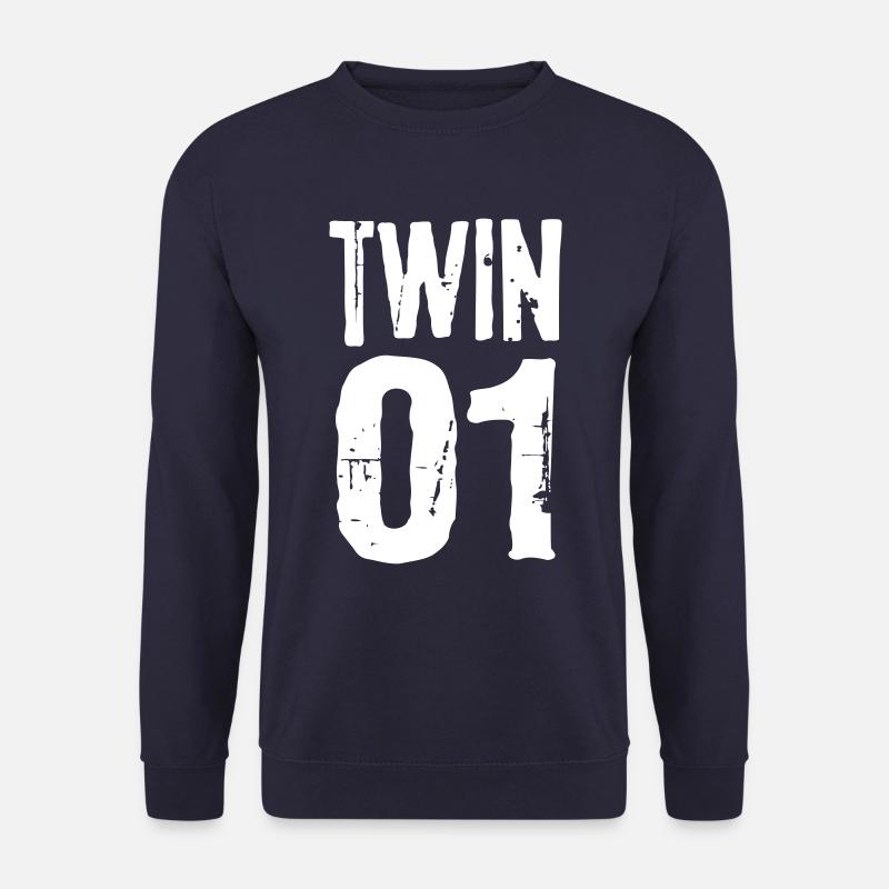 Twin 01 02 Zwillinge Partnerlook Zwilling Geschenk - Unisex Pullover - Navy