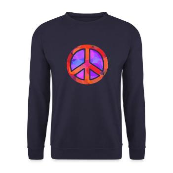 Colored peace symbol - Unisex Sweatshirt - navy - Front - Alina (178cm) & Michal (187cm)