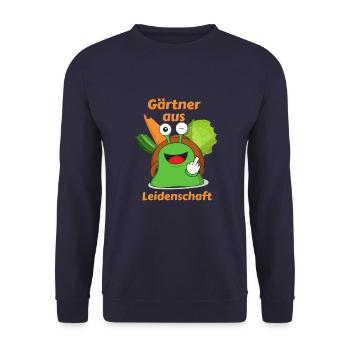 Gärtner aus Leidenschaft Gärtner Geschenk Lustig - Unisex Pullover - Navy - Vorne - Alina (178cm) & Michal (187cm)
