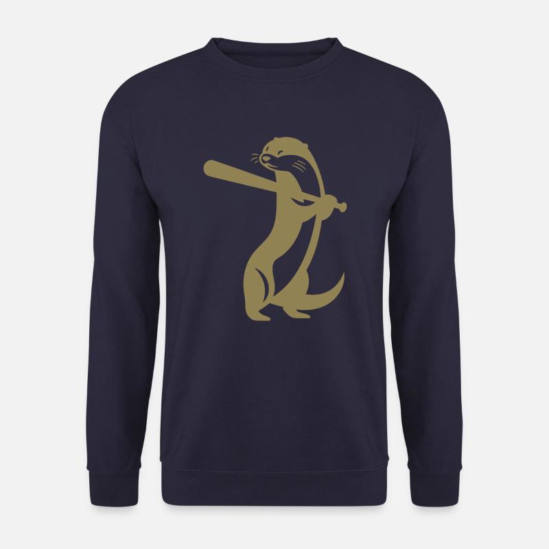 Otter Baseball Silhouette - Unisex Sweatshirt - navy