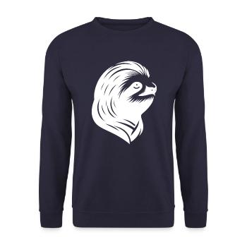 Sloth Portrait Silhouette Face Reverent - Unisex Sweatshirt - navy - Front - Alina (178cm) & Michal (187cm)