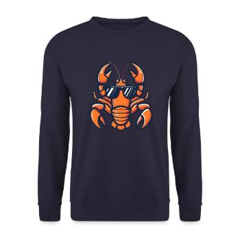 Hummer Krebs Cool Comic - Unisex Pullover - Navy - Vorne - Alina (178cm) & Michal (187cm)