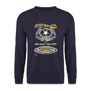 Designer T-Shirt ORIGINAL PAUKNER GRNA - Unisex Pullover - Navy - Vorne - Alina (178cm) & Michal (187cm)