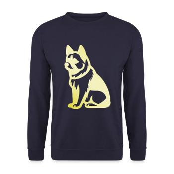 Silhouette de chien Akita Inu - Sweat-shirt Unisexe - marine - Devant - Alina (178cm) & Michal (187cm)