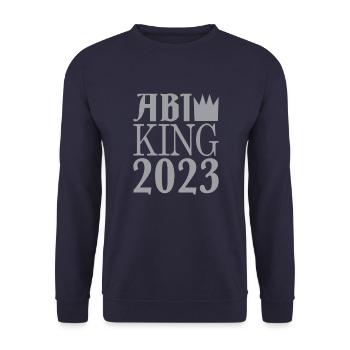 Abi king 2023 - Abi Geschenk - Unisex Pullover - Navy - Vorne - Alina (178cm) & Michal (187cm)