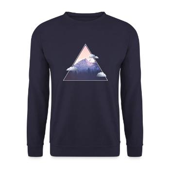 Mountain with clouds - Unisex Sweatshirt - navy - Front - Alina (178cm) & Michal (187cm)