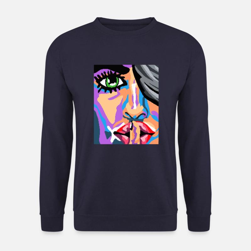 Pixel Gesicht Kunst - Unisex Pullover - Navy