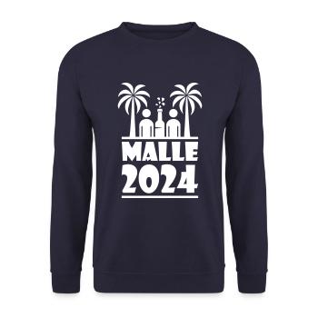 Malle 2024 Mallorca Spruch - Unisex Pullover - Navy - Vorne - Alina (178cm) & Michal (187cm)