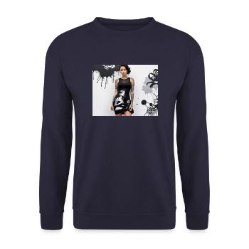 Éclaboussures noires femme robe avec motif omikly - Sweat-shirt Unisexe - marine - Devant - Alina (178cm) & Michal (187cm)