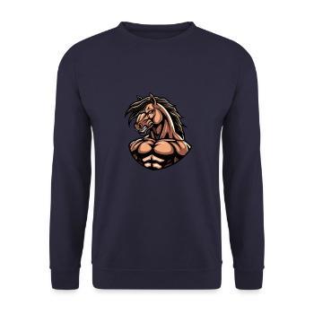 Musculation des muscles du cheval - Sweat-shirt Unisexe - marine - Devant - Alina (178cm) & Michal (187cm)