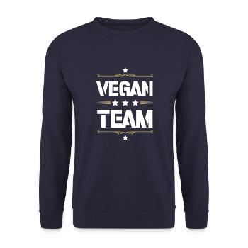 Vegan Team - Unisex Pullover - Navy - Vorne - Alina (178cm) & Michal (187cm)
