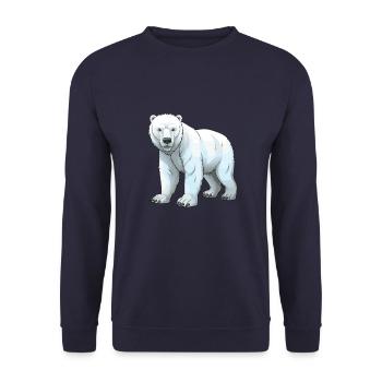 Polar Bear Animal - Unisex Sweatshirt - navy - Front - Alina (178cm) & Michal (187cm)