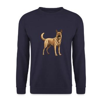 German Shepherd Dog - Unisex Sweatshirt - navy - Front - Alina (178cm) & Michal (187cm)