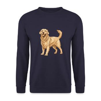 Golden Retriever Dog - Unisex Sweatshirt - navy - Front - Alina (178cm) & Michal (187cm)