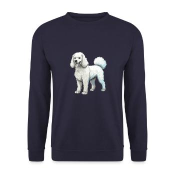 Pudel Hund - Unisex Pullover - Navy - Vorne - Alina (178cm) & Michal (187cm)