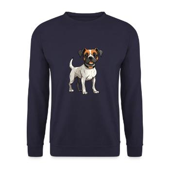 French Bulldog Dog - Unisex Sweatshirt - navy - Front - Alina (178cm) & Michal (187cm)