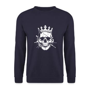 Crâne de roi - Sweat-shirt Unisexe - marine - Devant - Alina (178cm) & Michal (187cm)