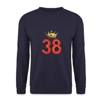 38 Number Krone - Unisex Sweatshirt - navy - Front - Alina (178cm) & Michal (187cm)