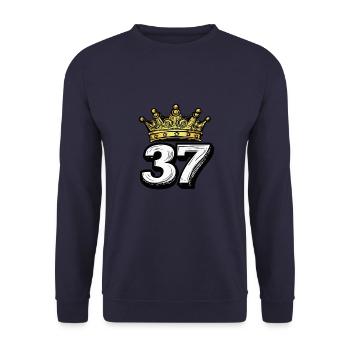 37 Nombre Couronne - Sweat-shirt Unisexe - marine - Devant - Alina (178cm) & Michal (187cm)