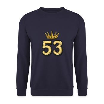 53 Number Crown - Unisex Sweatshirt - navy - Front - Alina (178cm) & Michal (187cm)