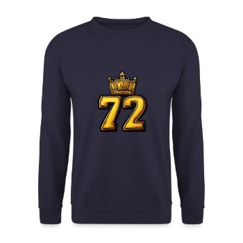 72 Zahl Krone - Unisex Pullover - Navy - Vorne - Alina (178cm) & Michal (187cm)