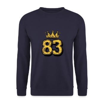 83 Nombre Couronne - Sweat-shirt Unisexe - marine - Devant - Alina (178cm) & Michal (187cm)