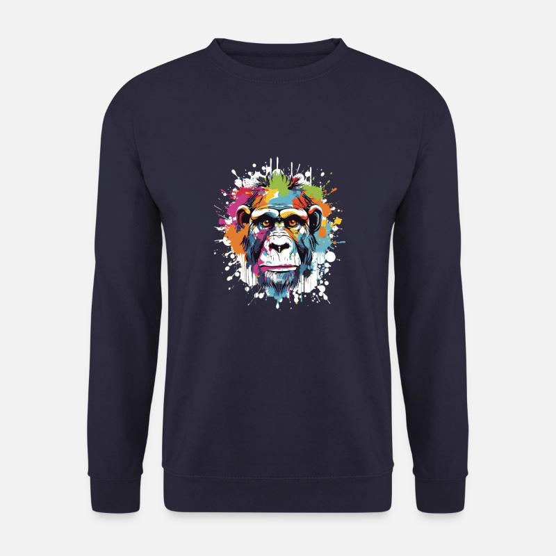 Monkey Animal Pop Art Head - Unisex Sweatshirt - navy