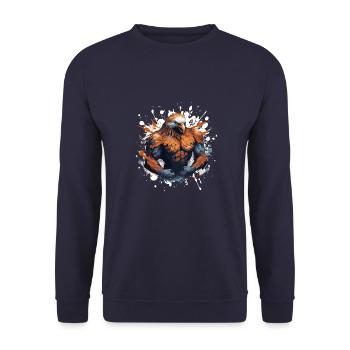 Eagle Muscles Bête de combat - Sweat-shirt Unisexe - marine - Devant - Alina (178cm) & Michal (187cm)