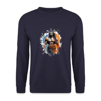 Chef de chasse indien - Sweat-shirt Unisexe - marine - Devant - Alina (178cm) & Michal (187cm)