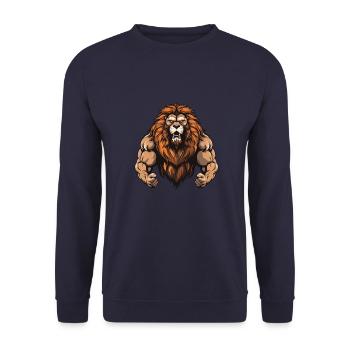Muscles Lion - Sweat-shirt Unisexe - marine - Devant - Alina (178cm) & Michal (187cm)