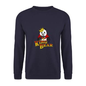 KingBear # 105 - Unisex Pullover - Navy - Vorne - Alina (178cm) & Michal (187cm)