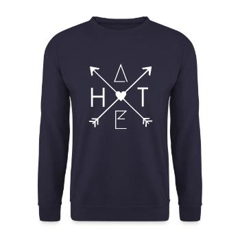 Hate Love - Unisex Pullover - Navy - Vorne - Alina (178cm) & Michal (187cm)