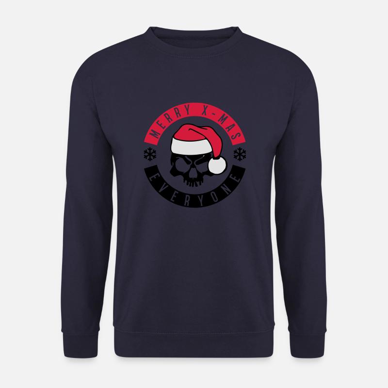 skull christmas merry - Unisex Pullover - Navy