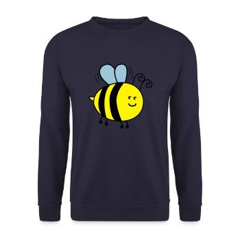 biene_002 - Unisex Sweatshirt - navy - Front - Alina (178cm) & Michal (187cm)