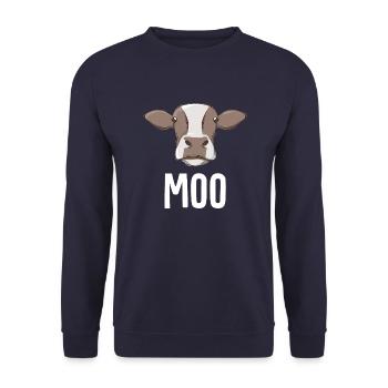 Kuh Moo - Unisex Pullover - Navy - Vorne - Alina (178cm) & Michal (187cm)