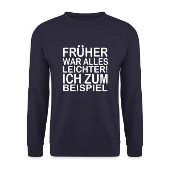 Fun Spaß Lustige - Unisex Pullover - Navy - Vorne - Alina (178cm) & Michal (187cm)