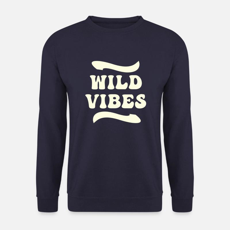 Wild Vibe - Text - Unisex Pullover - Navy