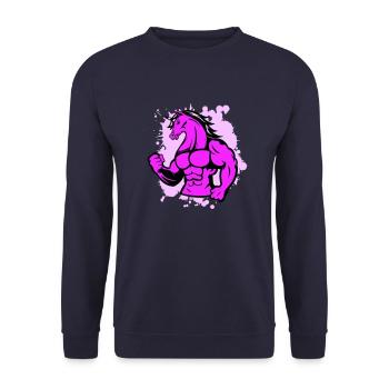 strong unicorn 1 - Unisex Pullover - Navy - Vorne - Alina (178cm) & Michal (187cm)