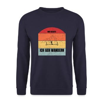 Mir Reichts ! ich geh Wandern - Unisex Pullover - Navy - Vorne - Alina (178cm) & Michal (187cm)