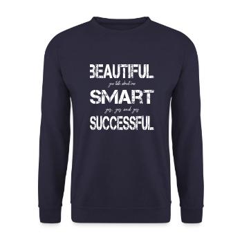 Beautiful Successful SM - Unisex Sweatshirt - navy - Front - Alina (178cm) & Michal (187cm)