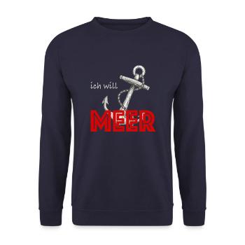 Ich will meer - Unisex Pullover - Navy - Vorne - Alina (178cm) & Michal (187cm)