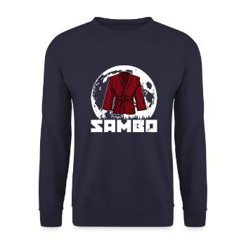 Sambo martial artists wrestling Russian martial art - Unisex Sweatshirt - navy - Front - Alina (178cm) & Michal (187cm)