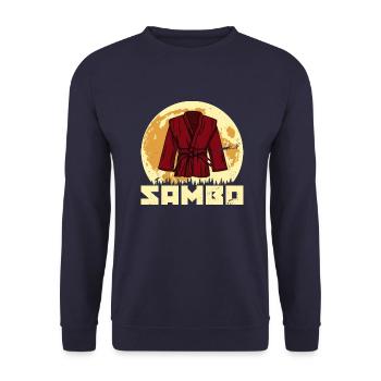Sambo martial artists wrestling Russian martial art - Unisex Sweatshirt - navy - Front - Alina (178cm) & Michal (187cm)