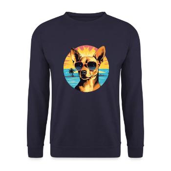 Chihuahua - Sweat-shirt Unisexe - marine - Devant - Alina (178cm) & Michal (187cm)