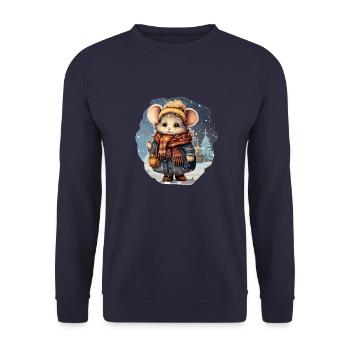 Souris d’église - Sweat-shirt Unisexe - marine - Devant - Alina (178cm) & Michal (187cm)