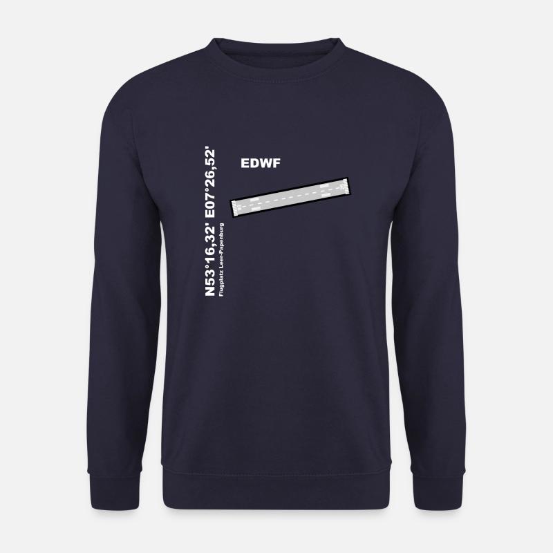 Flugplatz EDWF Design mit Namen und Koordinaten - Unisex Pullover - Navy