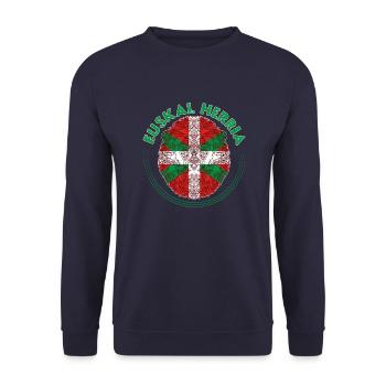 Basken Euskal Herria Spanien Euskara Spanien - Unisex Pullover - Navy - Vorne - Alina (178cm) & Michal (187cm)